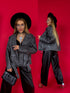 Graphite gray "VINTAGE FADE" leather imitation jacket CV2166